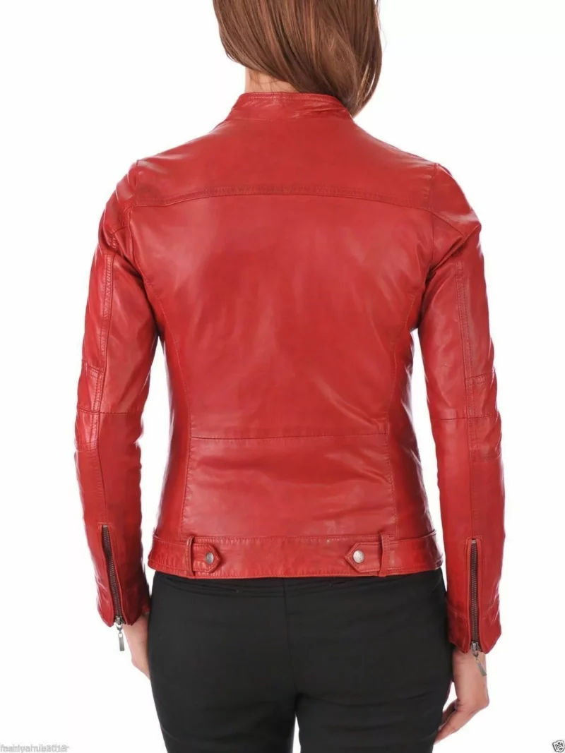 Ladies Red Leather Jacket
