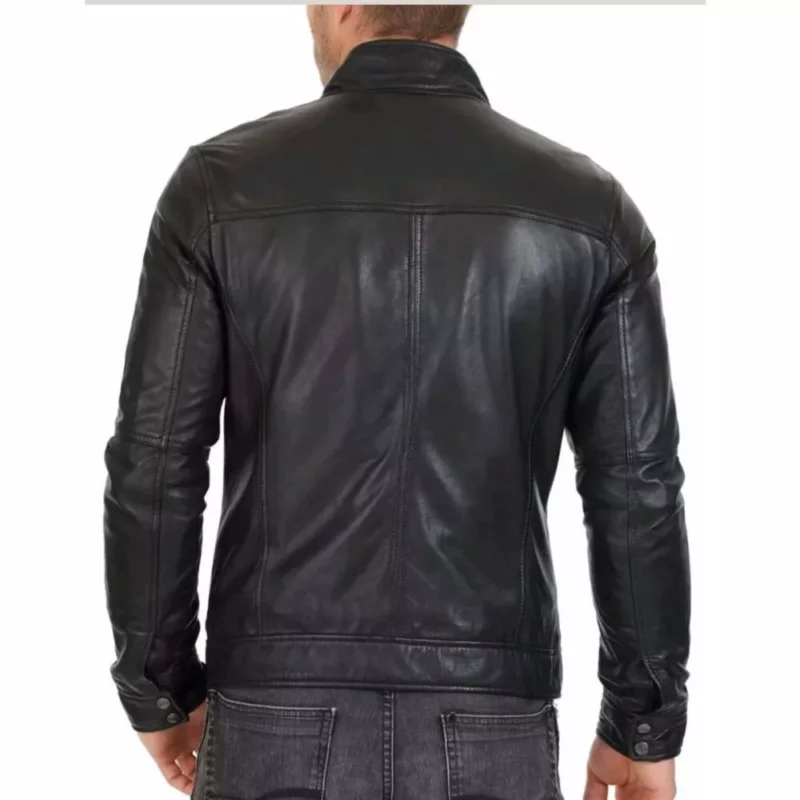 Vintage Motorcycle Cafe Racer Black Slim Fit Biker Jacket