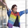 Rainbow Gay Pride Flag Denim Kamala Harris Jacket