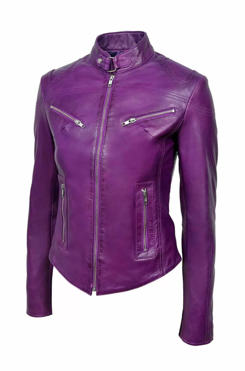 Womenâ€™s Slim Fit Biker Leather Jacket