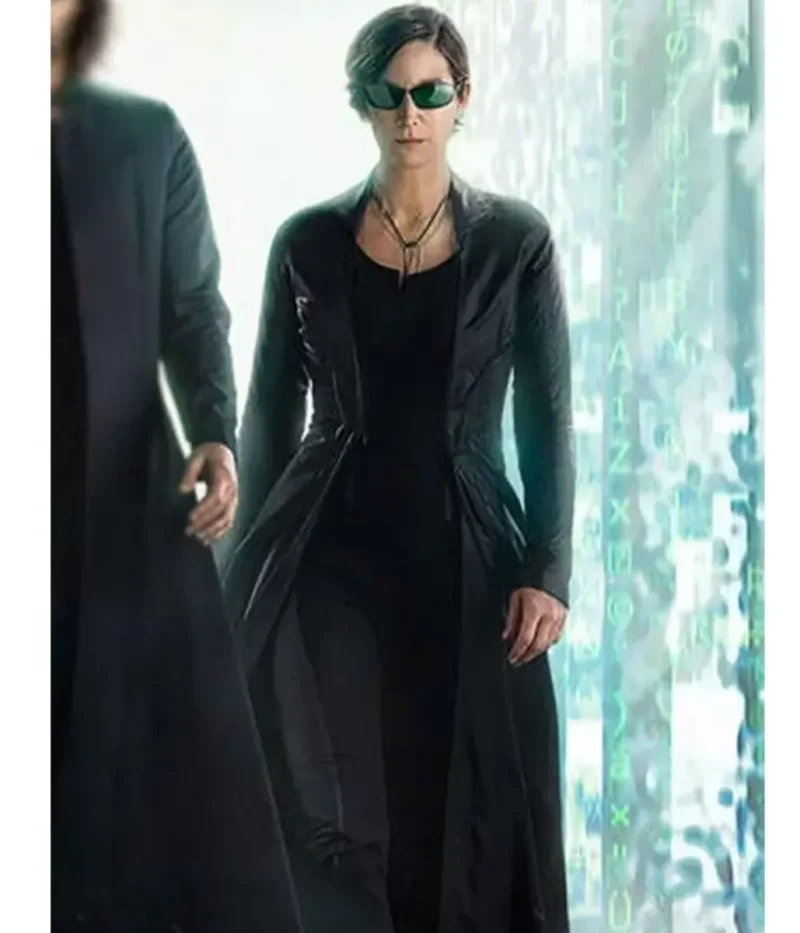 The Matrix Resurrections Trinity Carrie-Anne Moss Black Coat