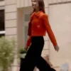 Lily Collins Emily Cooper Emily In Paris Orange Jacket