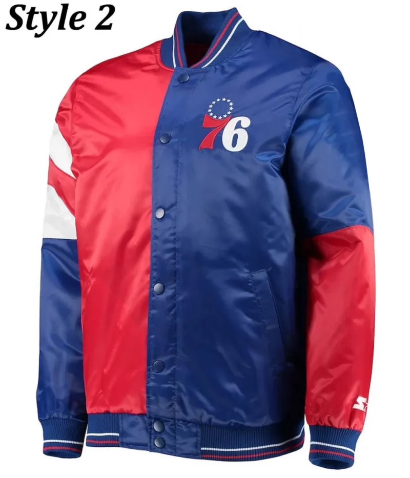 Philadelphia 76ers Varsity Multicolor Satin Jacket