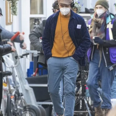 Jason Sudeikis Ted Lasso Blue Velvet Jacket