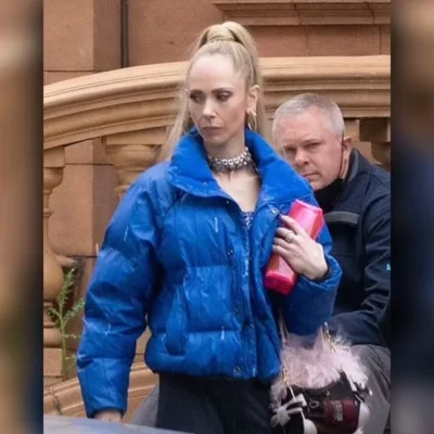 Juno Temple Ted Lasso Season 3 Keeley Jones Blue Puffer Jacket