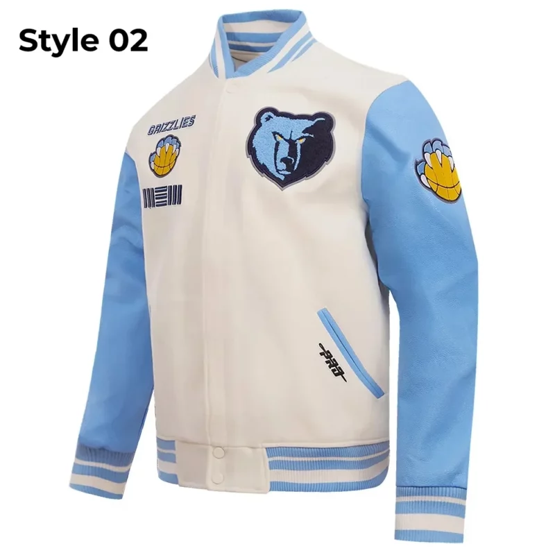 Retro Classic Blue Memphis Grizzlies Varsity Jacket