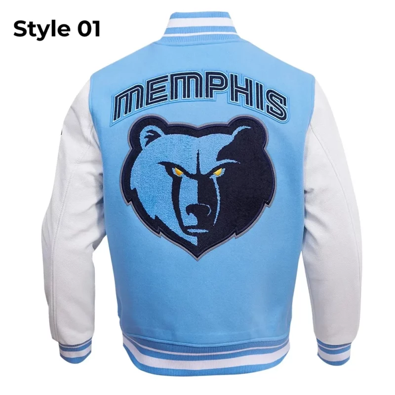 Retro Classic Blue Wool Memphis Grizzlies Varsity Jacket