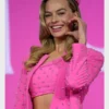 Barbie 2023 Premiere Margot Robbie Pink Crystal Jacket