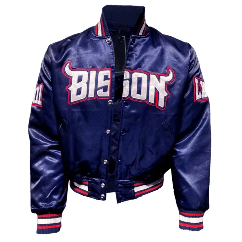 Bison Howard University Navy Blue Satin Jacket