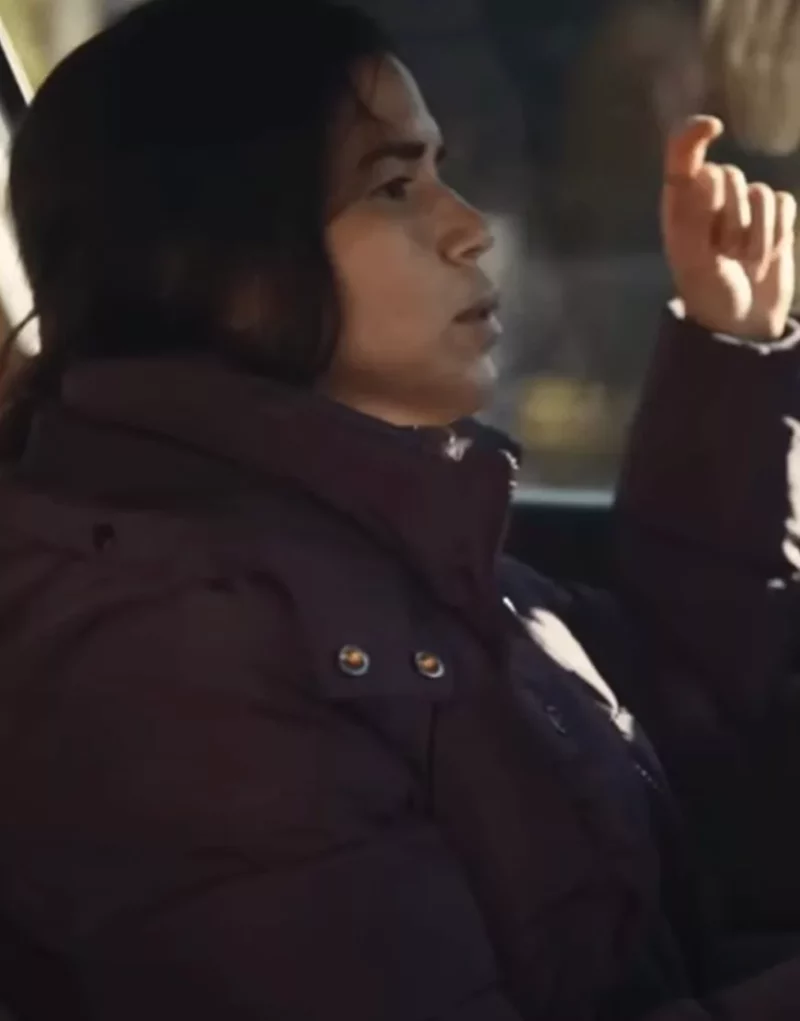 America Ferrera Dumb Money 2023 Purple Hooded Jacket