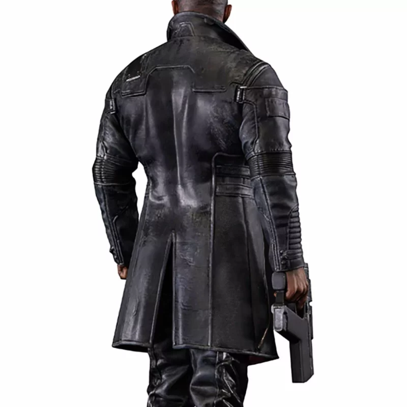 Cyberpunk 2077 Idris Elba Black Leather Coat