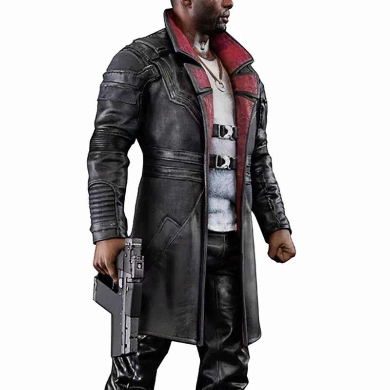 Cyberpunk 2077 Phantom Liberty Idris Elba Black Leather Coat