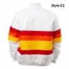 Rainbow Button-up Houston White Astros Bomber Jacket