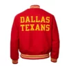 Dallas Texans Travis Kelce Full Snap Red Varsity Jacket