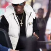 Deion Sanders College Gameday 2023 White Puffer Vest