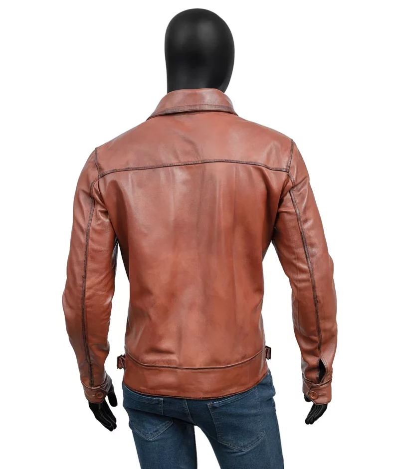 Leonardo DiCaprio The Aviator Howard Hughes Brown Leather Jacket