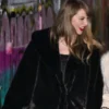 New York City Taylor Swift 34th Birthday Black Fur Jacket 3