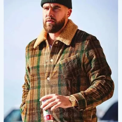 Travis Kelce Plaid Corduroy Jacket