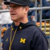 American football Coach Jim Harbaugh Zipper Blue Hoodie