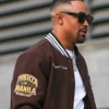 Greatest Of All Time Jalen Hurts Brown Muhammad Ali Varsity Jacket