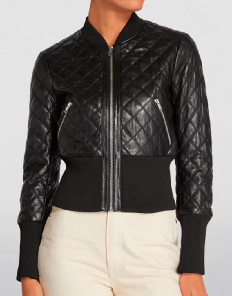 Michelle Keegan Quilted Black Jacket