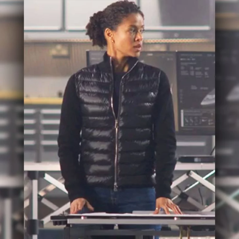 Abby Lift 2024 Gugu Mbatha-raw Black Puffer Vest. copy