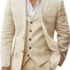 Beige 3 Piece Suit