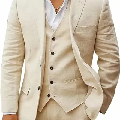 Beige 3 Piece Suit