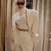 Beyonce White Long Coat