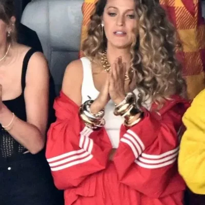 Blake Lively Super Bowl Jacket
