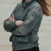 Jeanne Goursaud Blood Coast 2023 Alice Vidal Grey Leather Jacket