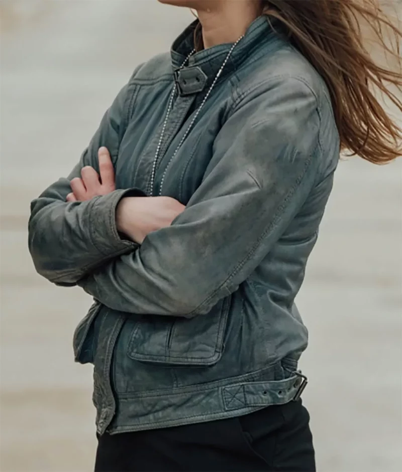 Jeanne Goursaud Blood Coast 2023 Alice Vidal Grey Leather Jacket
