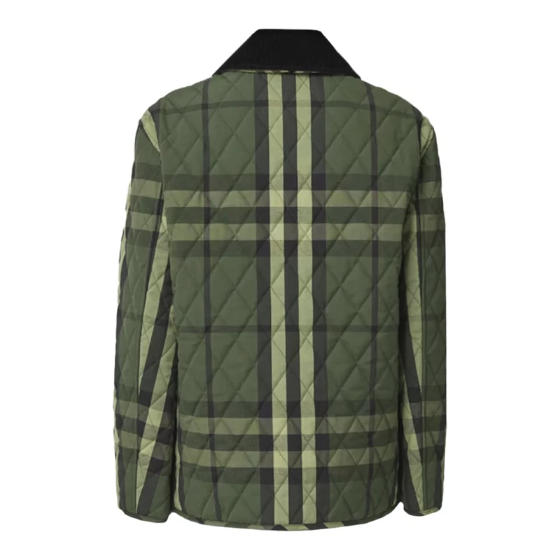 Kate Middleton Quilted Checked Green Jacket