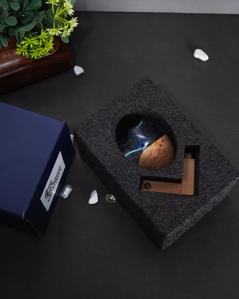 Resin Wood Eggs with Broken Rusty Sword Decor
