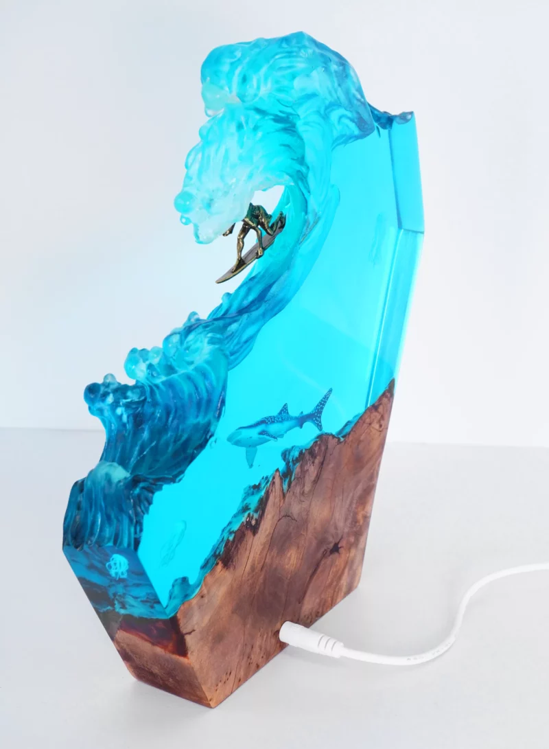 Shark Lamp Ocean Night Surfer Room Decor