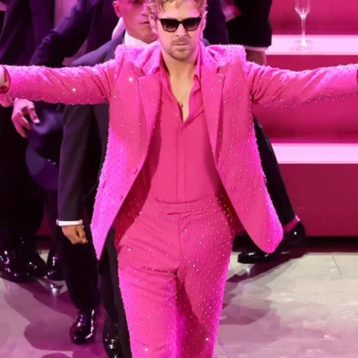 2024-Oscars-Im-Just-Ken-Performance-Ryan-Gosling-Pink-Suit-barbie-suit