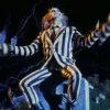 Beetlejuice Beetlejuice 2024 Michael Keaton Black & White Striped Suit