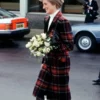 Princess Diana Red And Black Checked Coat
