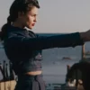 The Ministry of Ungentlemanly Eiza GonzÃ¡lez Blue Cropped Denim Jacket
