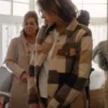 Aimee Teegarden Flannel Plaid Coat