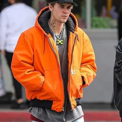 Justin Bieber Orange Jacket