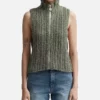 All American S06 Samantha Logan Ribbed Zip Knit Vest