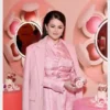 Selena Gomez Rare Beauty Staud Sanza Pink Coat