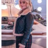 Doctor Who 2024 Millie Black Leather Shearling Jacket