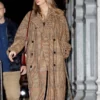 Checked Double-Breasted Taylor Swift Brown Tweed Coat
