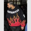 Drake Red Flame Black Pullover Hoodie