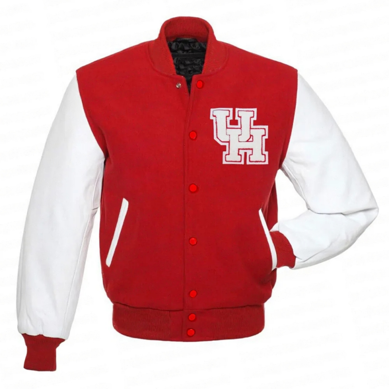 University of Houston Red and White Letterman Jacket