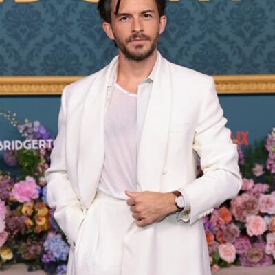 Bridgerton Premiere White suit