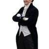 Bridgerton S03 Colin Luke Black Velvet Coat