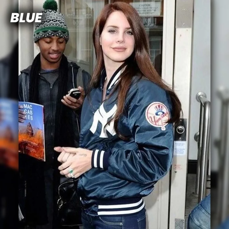 Lana Del Rey NY Yankees Full-Snap Satin Blue Jacket